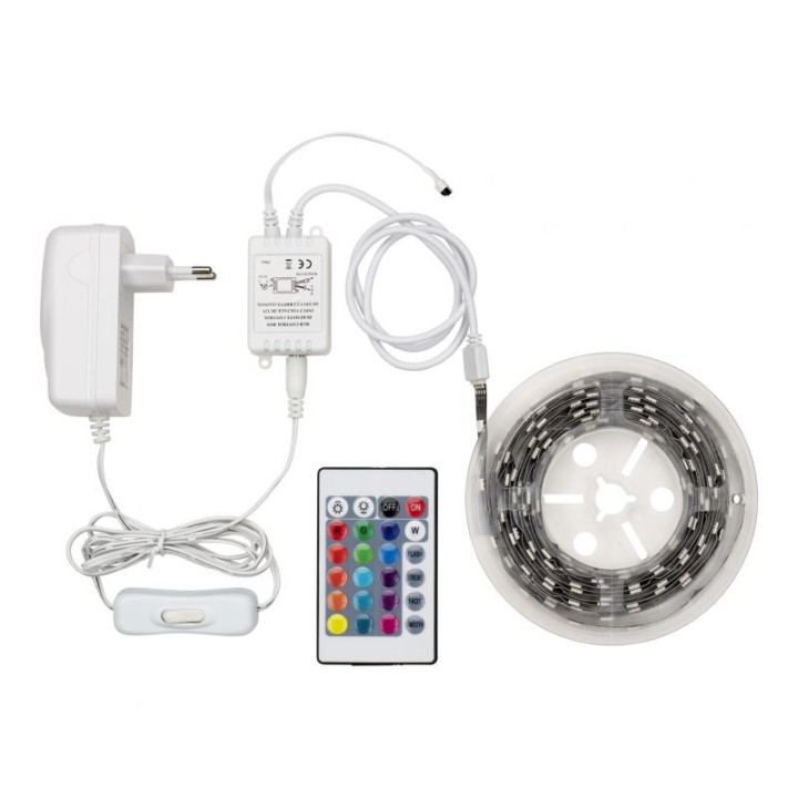 Kit Ruban led Ecobasic 5w/m 3 mètres + inter + alimentation + Télécomm