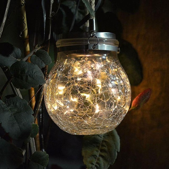 Vintage Outdoor Sphereglass Solar Led Lamp