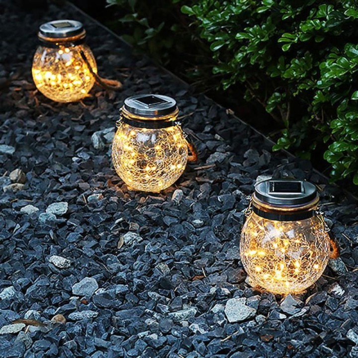 Vintage Outdoor Sphereglass Solar Led Lamp