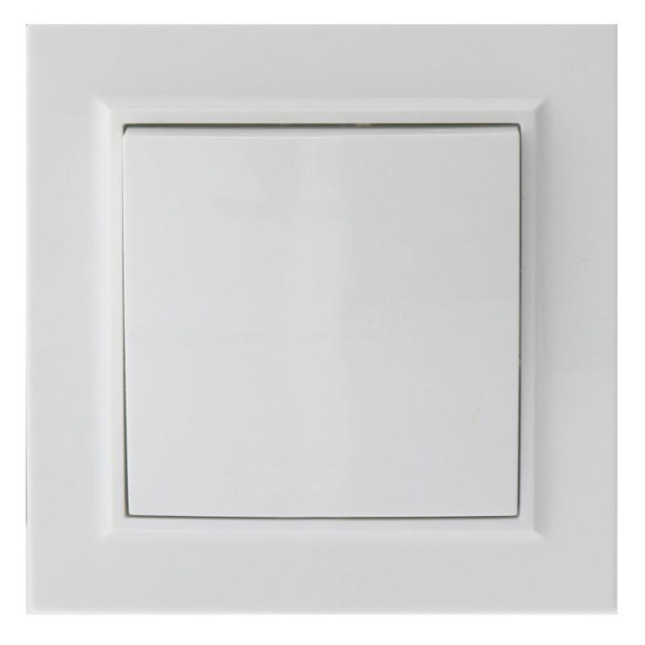 Interrupteur 10A IP20 84x84mm Blanc Brillant à encastré avec cadre 