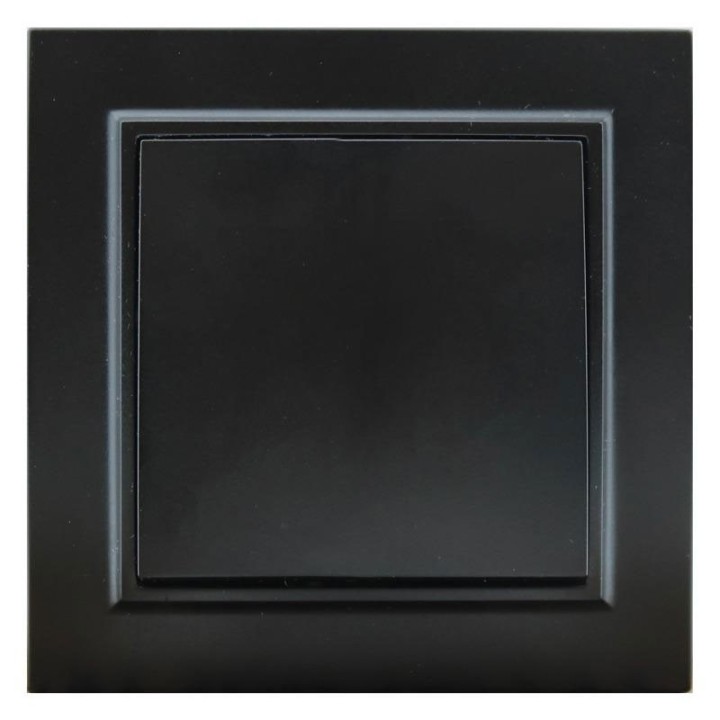 Switch 10A IP20 84x84mm Matte Black recessed with frame