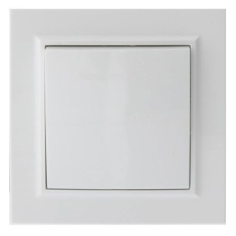 Two-way switch 10A IP20 84x84mm Glossy White recessed with frame