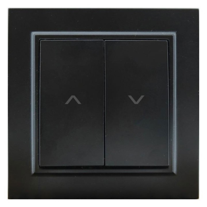 Roller shutter switch 10A IP20 84x84mm matt black recessed with frame