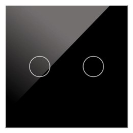 Double Interrupteur tactile  10A IP20 86x86mm noir mate à encastré