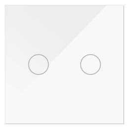 Double Interrupteur tactile 10A IP20 84x84mm Blanc Brillant à enc
