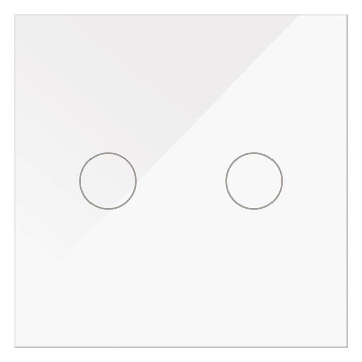 Double touch switch 10A IP20 84x84mm Glossy White recessed with f