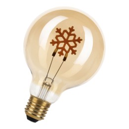 E27 Globe led Silhouette Snowflake G95 2W 90lm 2000K Gold