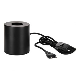 Table lamp E27 Black Metal with 1.5m Textile Cable with Switch and 2P 