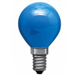 E14 Sphérique  Color  240V Bleue  15w