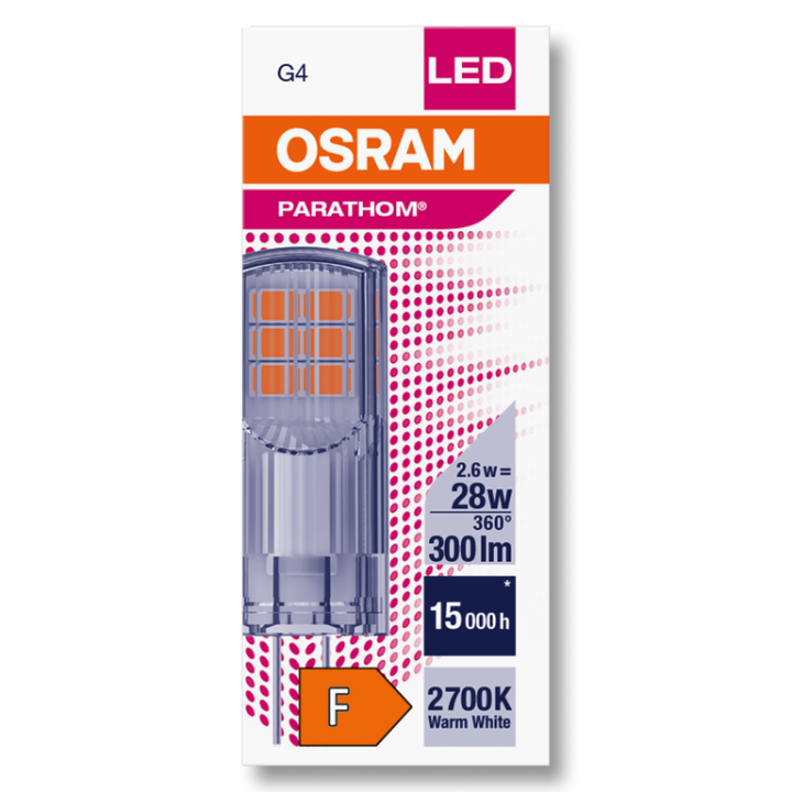 G4 Clear LED 300lm 827 2.6W OSRAM