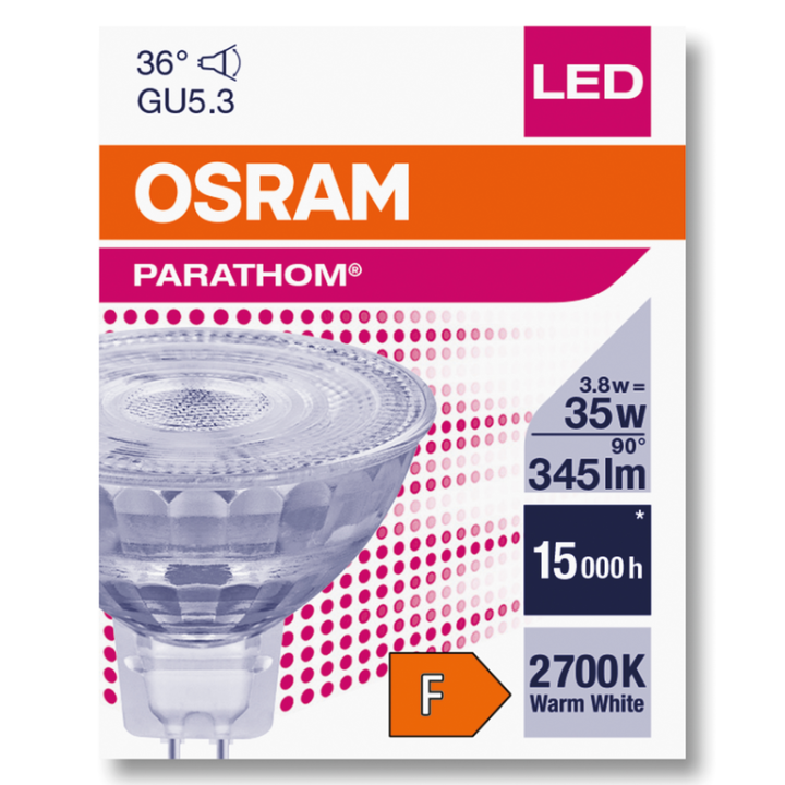 GU5.3 LED PARATHOM MR16 35 827 3,8W 345lm OSRAM