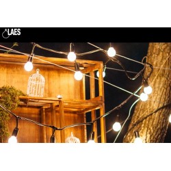 Guirlande Noire de 20 mètres 220-240V avec 40 douilles E27 (40x 25W)