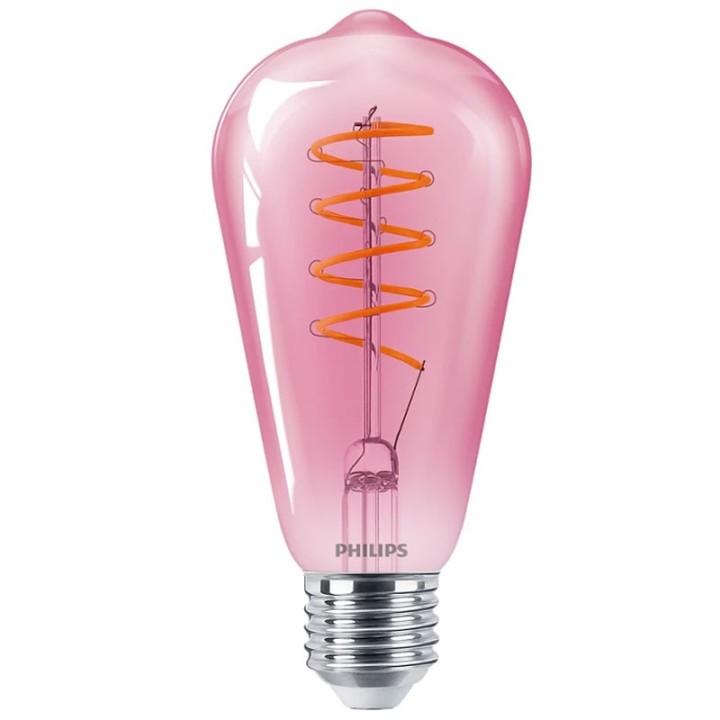 E27 Pearette led ST64 4W = 25w 1800K Pink Dimmable Filament effect 220