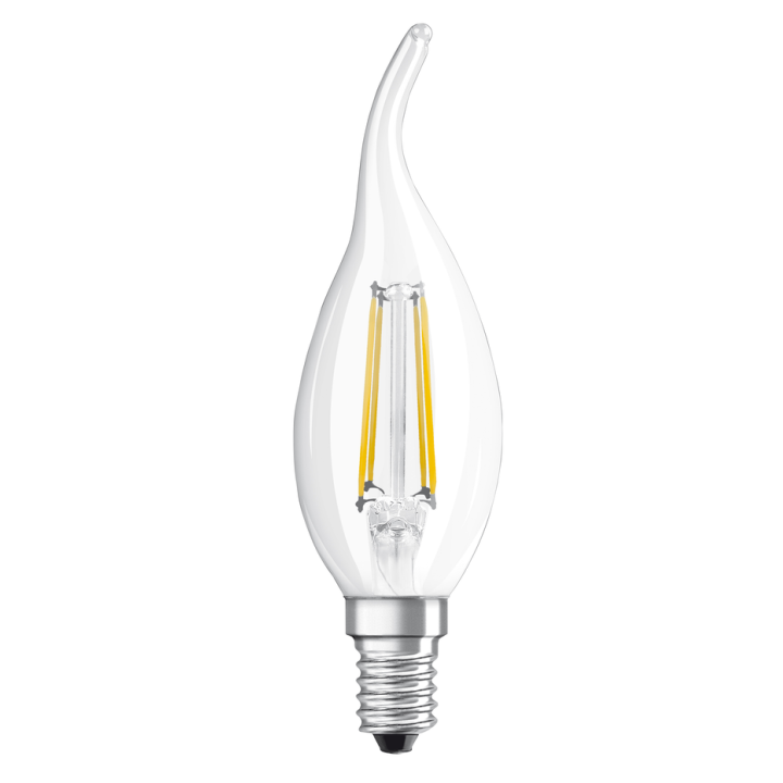 E14 clear wind gust flame LED 3.4w = 40w 927 filament effect dimmable 