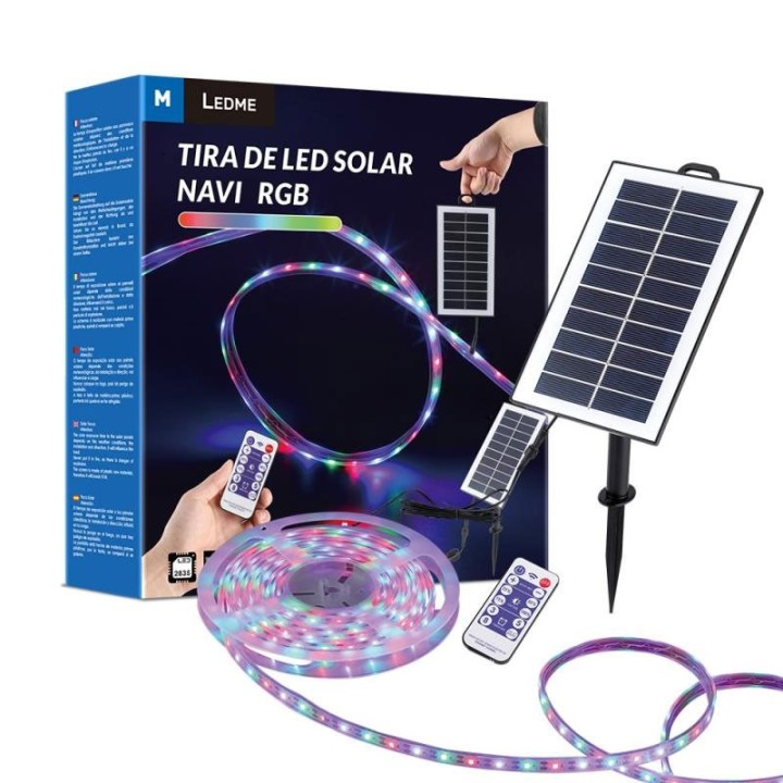 Kit Ruban led 4w 5 mètres + Panneau solaire + Télécommande RGB