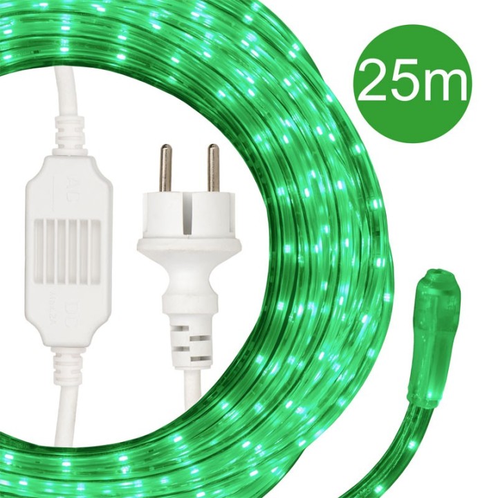 Cord RoBust LED 5W/m 170lm/m Green 120° IP65 12x6mm 25 meters + Power 