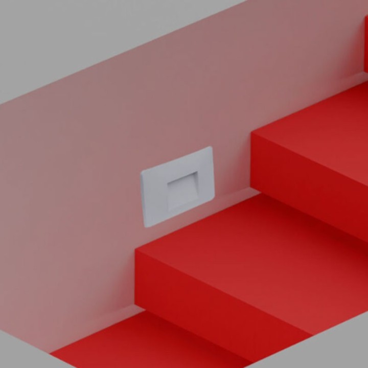 Surface-mounted wall luminaire Rectangle beaconing 3w 3000K Black 13mm