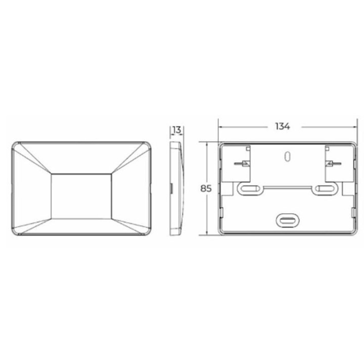 Surface-mounted wall luminaire Rectangle beaconing 3w 3000K Black 13mm
