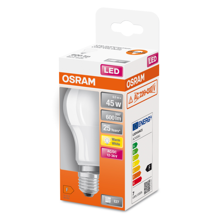LED CLASSIC OSRAM Superstar CLA45 Plastic 200° E27 6,5W 600lm Ra80 270