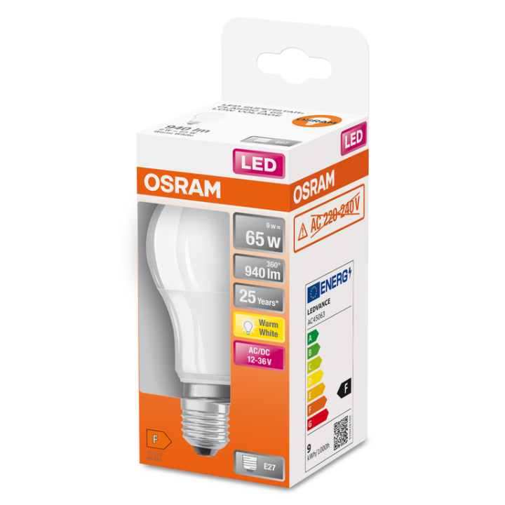 LED CLASSIC OSRAM Superstar CLA65 Plastic 200° E27 9W 940lm Ra80 2700K