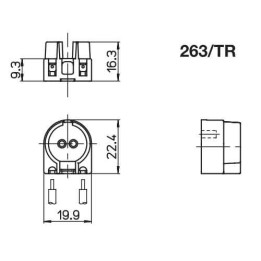 Douille blanche volante G5 110°C 263/WH Stucchi