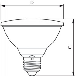 E27 PAR30S led 9,5w = 75W 3000K 930 25° Dimmable  Philips