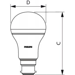 B22 Standard CorePro Bulb LED 13w = 100w 930 Philips