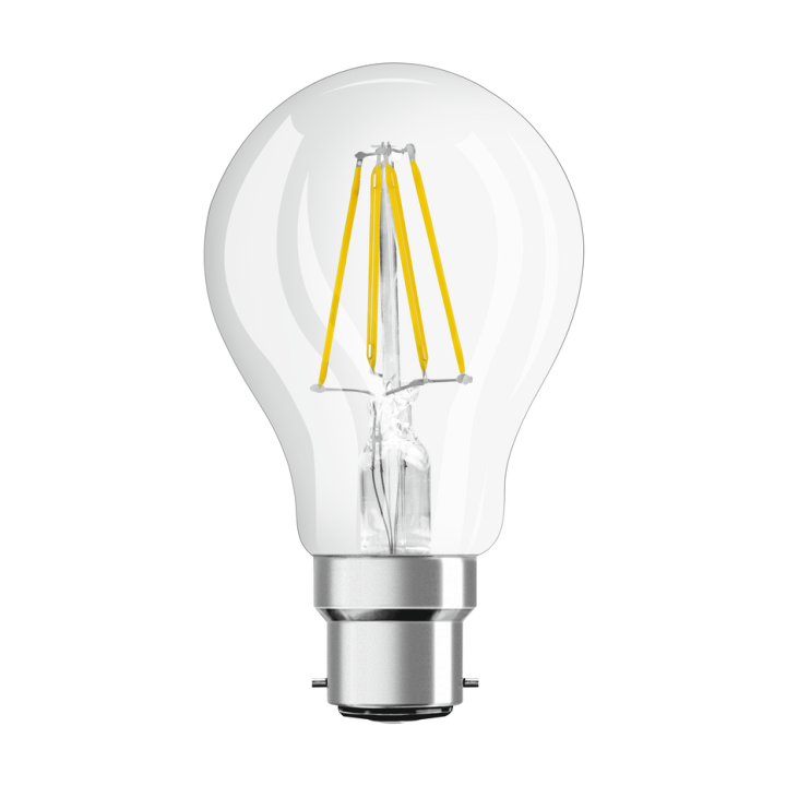 B22 Standard Clear LED PFM 4w =40w 827 Filament effect 230v Ledvance