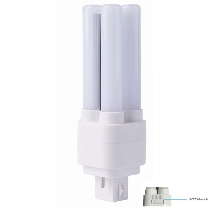G24D3 LED bulb 15w CCT 3000/4000/6000 360° 100-277v 175mm 