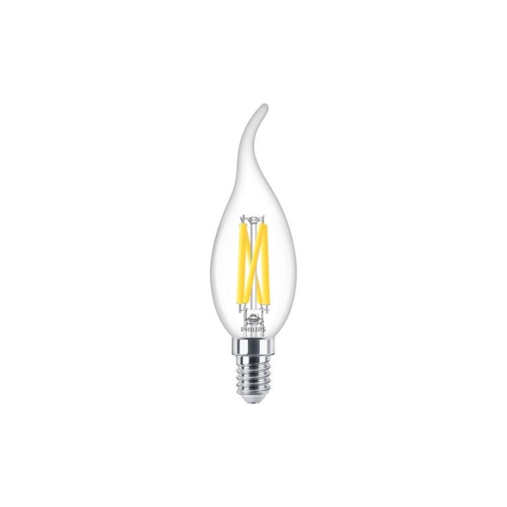 E14 Flamme coup de vent claire LED 3,4w = 40w 927 effet filament dimmable 230v Philips