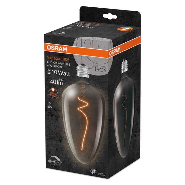 E27 Flamme LED 1906 4w=15w Smoke Dimmable Ledvance