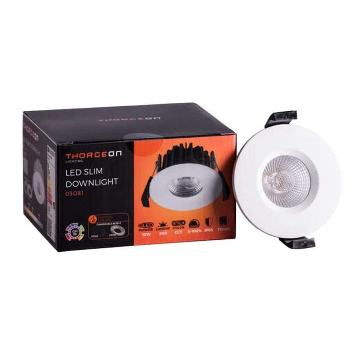 Recessed downlight White led 10w 3000-4000-5700K CCT 40° CRI90