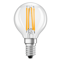 E14 Sphérique Claire LED VALUE 4w = 40w 827 Effet Filament 230v