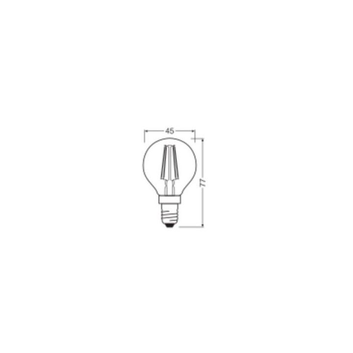 E14 Sphérique Claire LED VALUE 4w = 40w 827 Effet Filament 230v