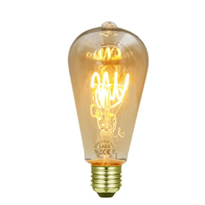 E27 Poirette led effect Filament 4w ST64 Vintage 2200K 240V LAES