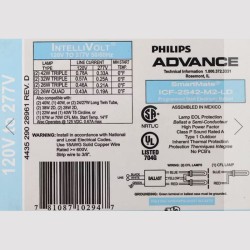 Ballast électronique T/E=1x42w/57w/70w, 2x26w/32w, D/E= 2x26w, 2D= 1x3