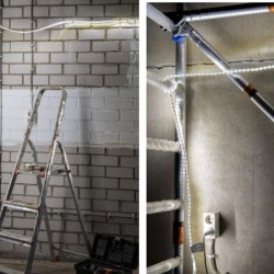 Ruban Robust LED Chantier 5m 380lm/m 4000K 120° IP65 12x6mm + Cordon a