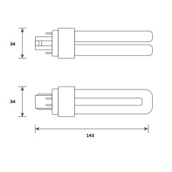 G24q 4-pins TC-D LED 6w = 18w 4000K 230V-240V 360° 
