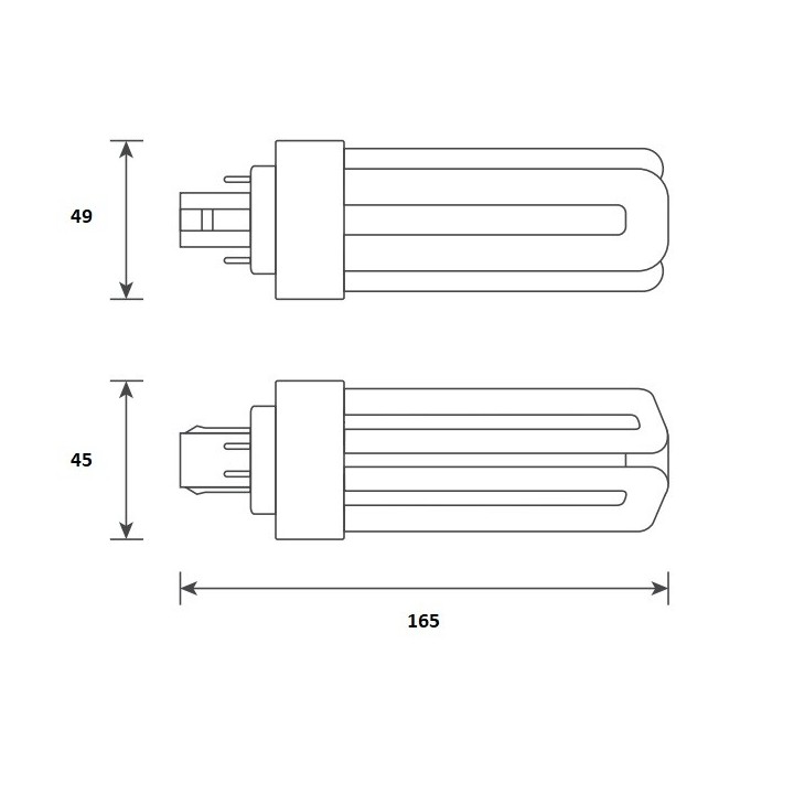 Gx24q 4-pins TC-T LED 13w = 42w 3000K 230V-240V 360° 