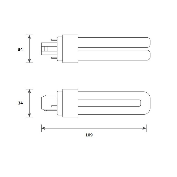 G24d 2-pins TC-D LED  4,5w = 10w 4000K 230V-240V 360° 