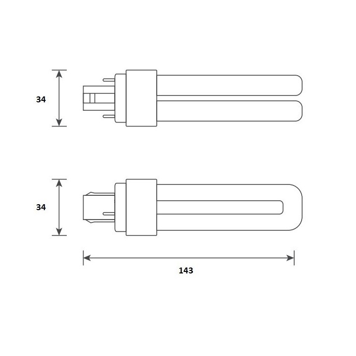 G24d 2-pins TC-D LED  6w = 18w 4000K 230V-240V 360° 