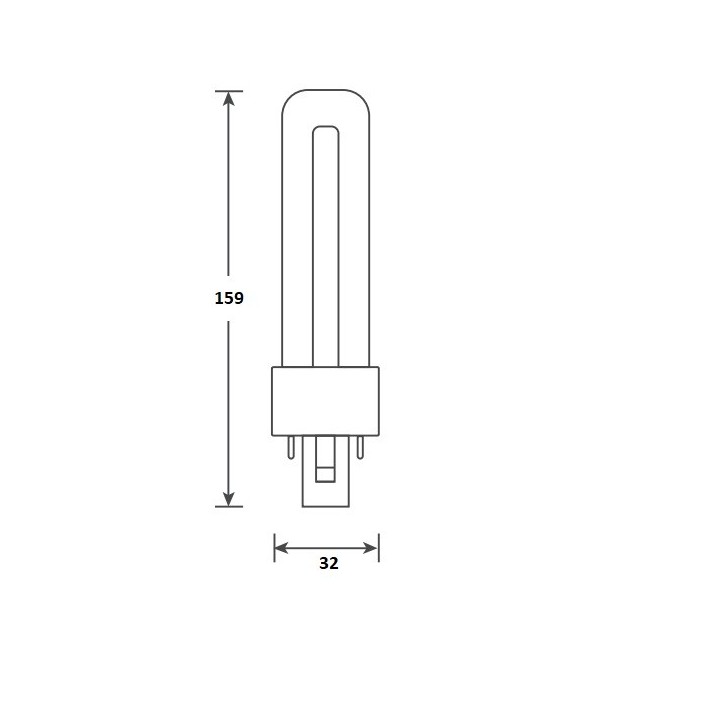 G23 2-pins TC-S LED 4,5w = 9w 4000K 230V-240V 270°