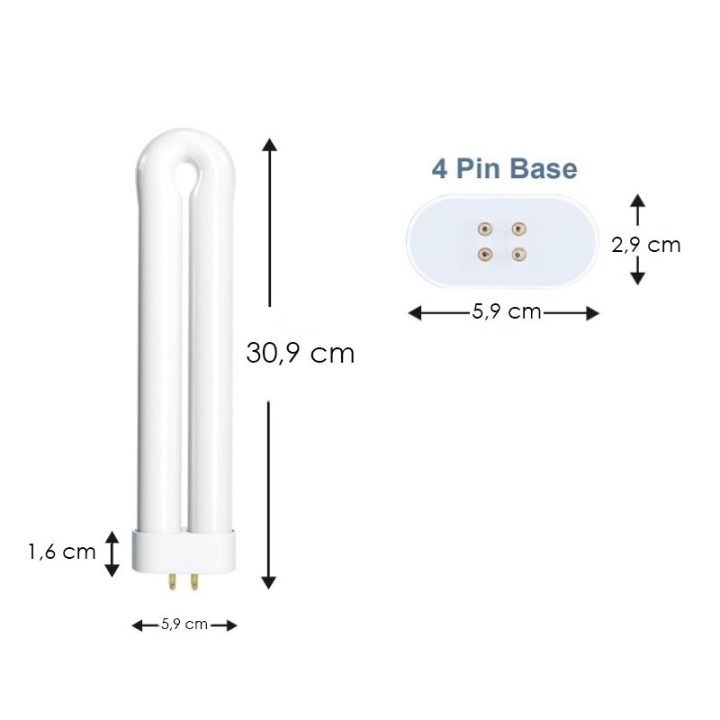 G10Qa Tubular Lamp UL 40w /05 BL Actinic 4 Pins Bluish 305mm UVA