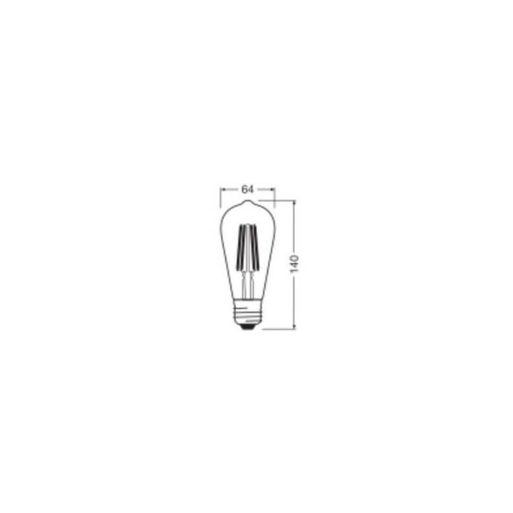 E27 Poirette ST64 led Edison 60 3.8w = 60w Filament Effect Energy A 23