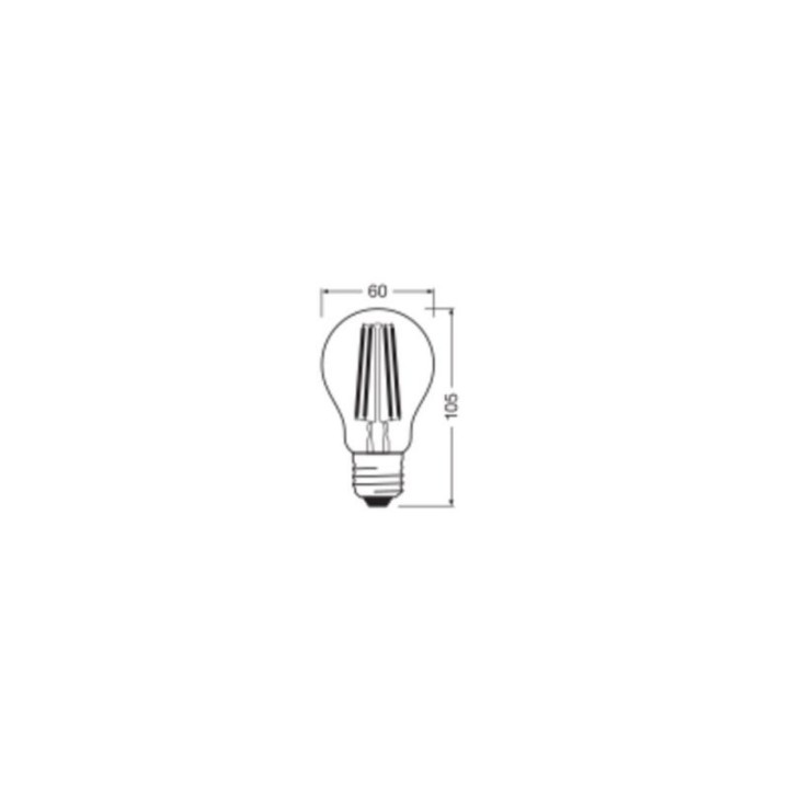 E27 Standard led clear 2.2w = 40w 830 Energy A Filament effect 230v