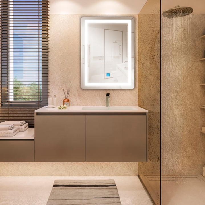 Miroir de salle de bain ou salle d'eau 15w led CCT Inter sensitif 230v