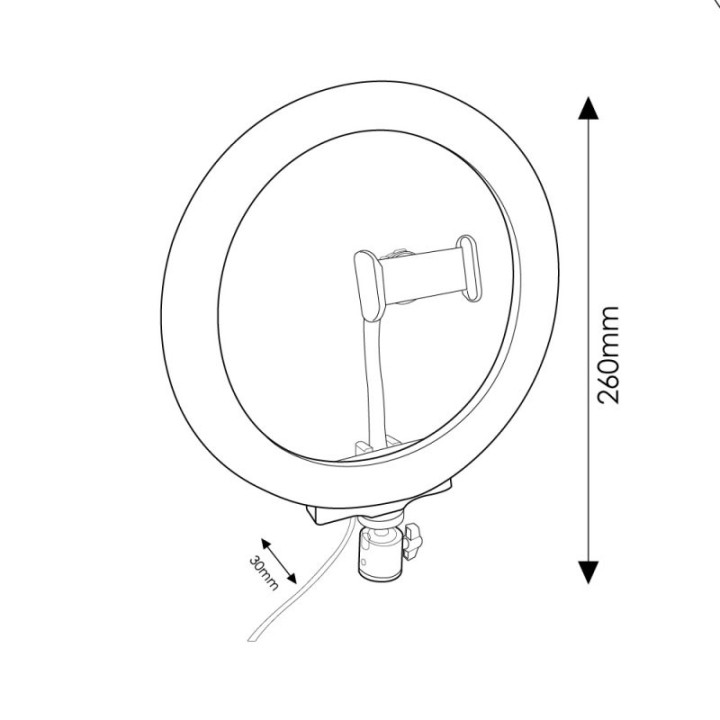 12w Black LED light ring on 5vdc charger for influencer