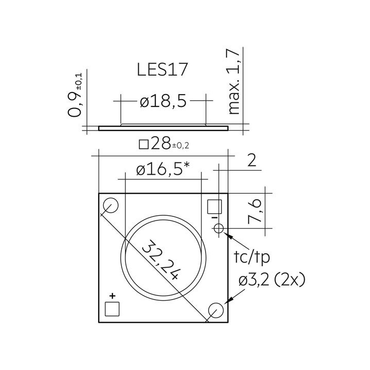 Module led SLE 17mm 5000lm 830 R ADV8 Tridonic