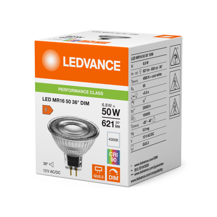 GU5,3 LED Performance MR16 6,8w = 50w 4000K 940 36° Dimmable ledvance