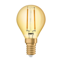 E14 Sphérique LED 1906 Verre Doré Effet Filament 2,5W 824 2400K Osram